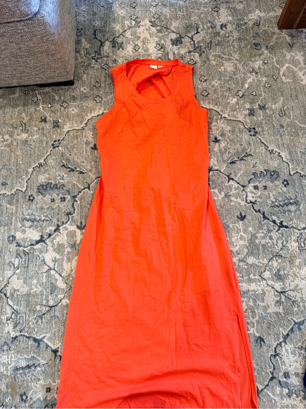 GAP Sleeveless Bright Orange Maxi Dress
